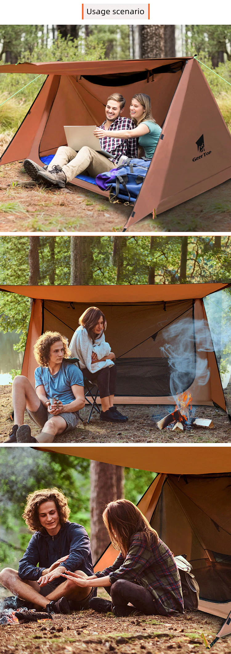 Cheap Goat Tents Double Camping Tent Outdoor Camping Equipment Portable Waterproof  Windproof Double layer Camping Tent Outdoor   